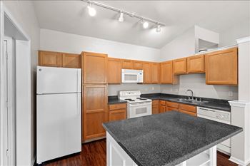 Modern kitchen with small island